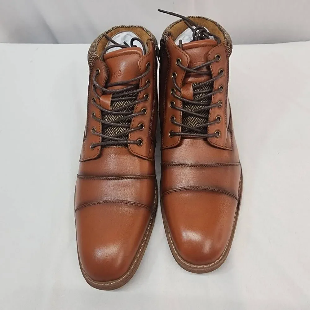 ArcBrothers Size 10.5 Mens Dress Boots Genuine Leather Classic Brogue Style Oxfo